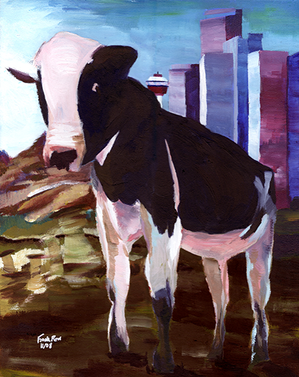 Painting: Little Cow Big City