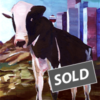 Painting: Little Cow Big City